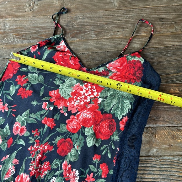 Valentino Intimo navey & red floral maxi slip dress & robe/duster EUC S/M - Picture 11 of 13